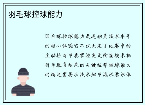 羽毛球控球能力